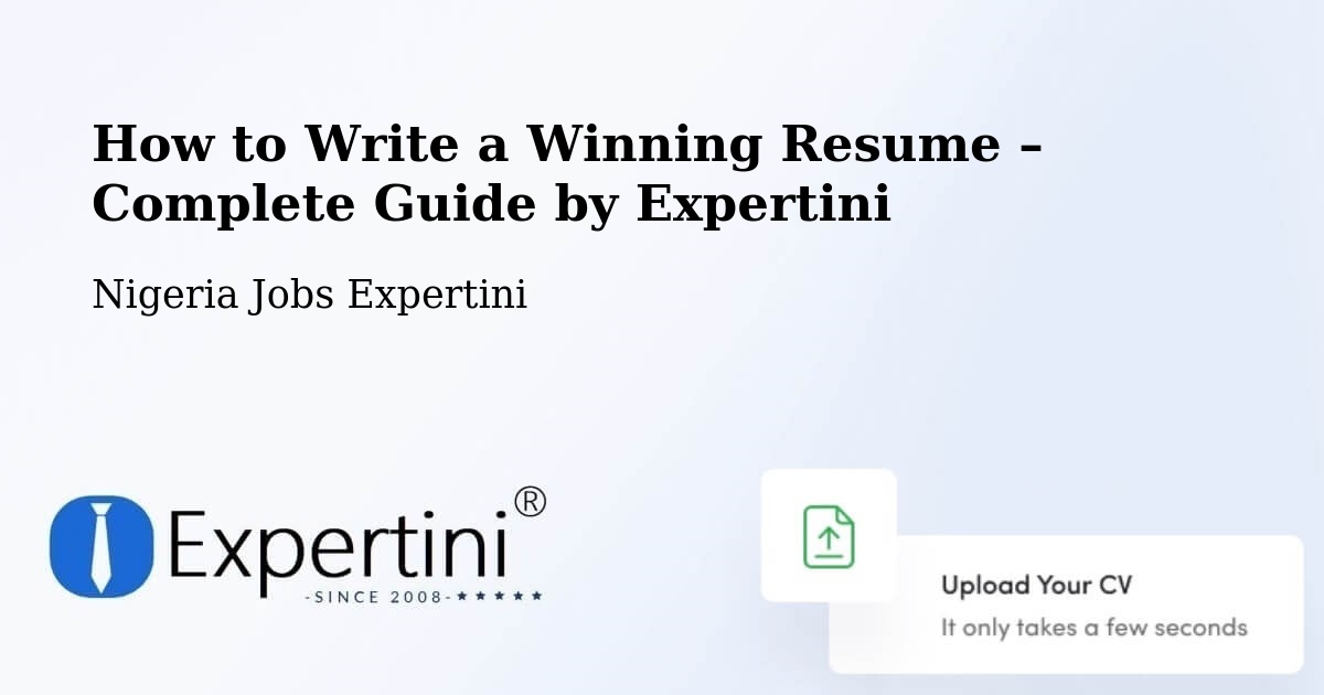 Resume Writing Guide for Job Seekers – Marte - Marte, Nigeria Jobs Expertini